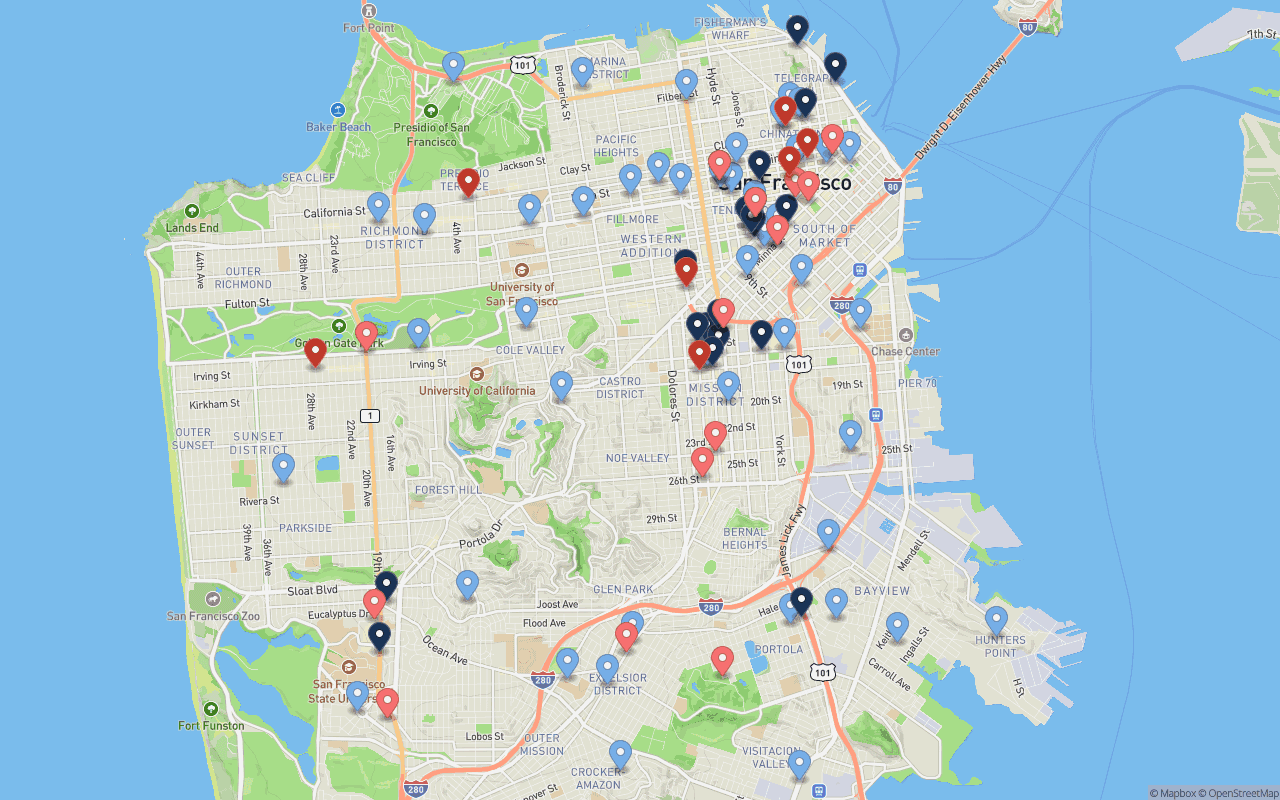 San Francisco incident map for 06/01/2026